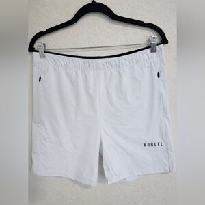 NOBULL Men's Athletic White Shorts